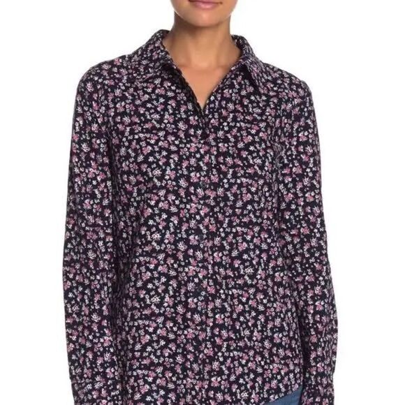 Como Vintage Tops - Como Vintage Floral Corduroy Button Down Shirt Shacket XL